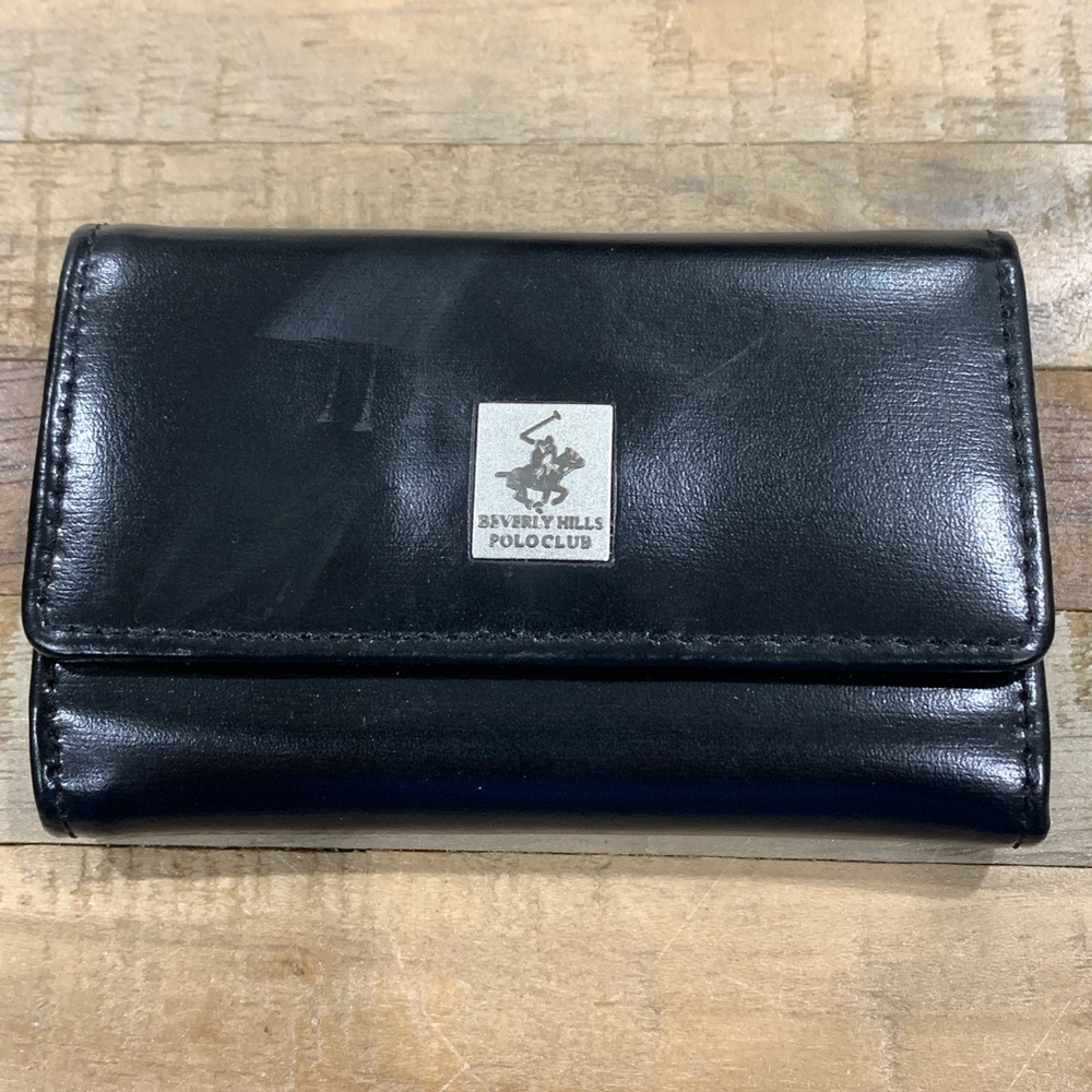 Beverly Hills Polo Club Black Leather Key Holder Wallet Case 6-Hook New